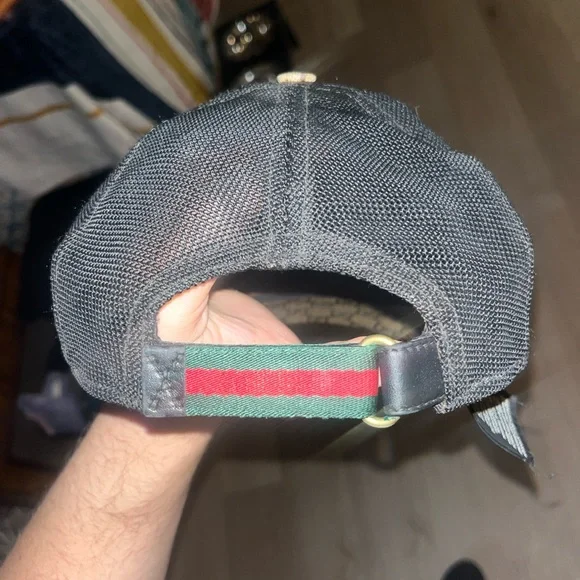 Gucci GG Monogram Tiger Print Beige/Black Snap Back Hat